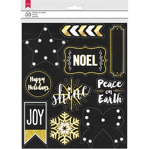 American Crafts Comentarios Pizarra Pegatinas con palabras navideñas