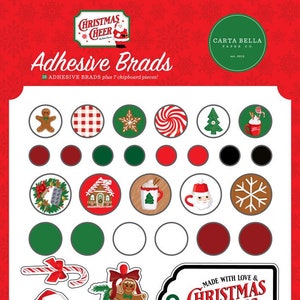 Echo Park Adhesive Brads - Christmas Cheer