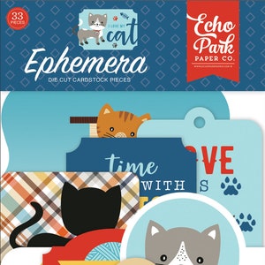 "Echo Park ""I Love My Cat Ephemera""."