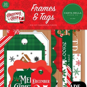 Carta Bella Christmas Cheer Frames and Tags Ephemera