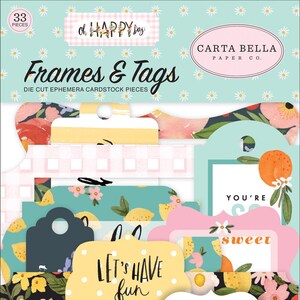 Carta Bella Oh Happy Day Frames and Tags Ephemera
