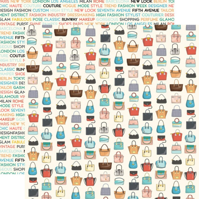 Carta Bella - En Vogue - Purses Scrapbook Paper image 1