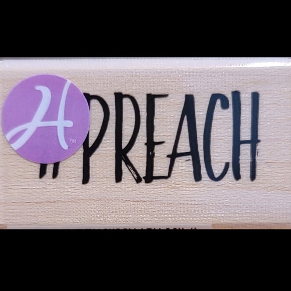 Illustrated Faith #Preach Wood Stamp