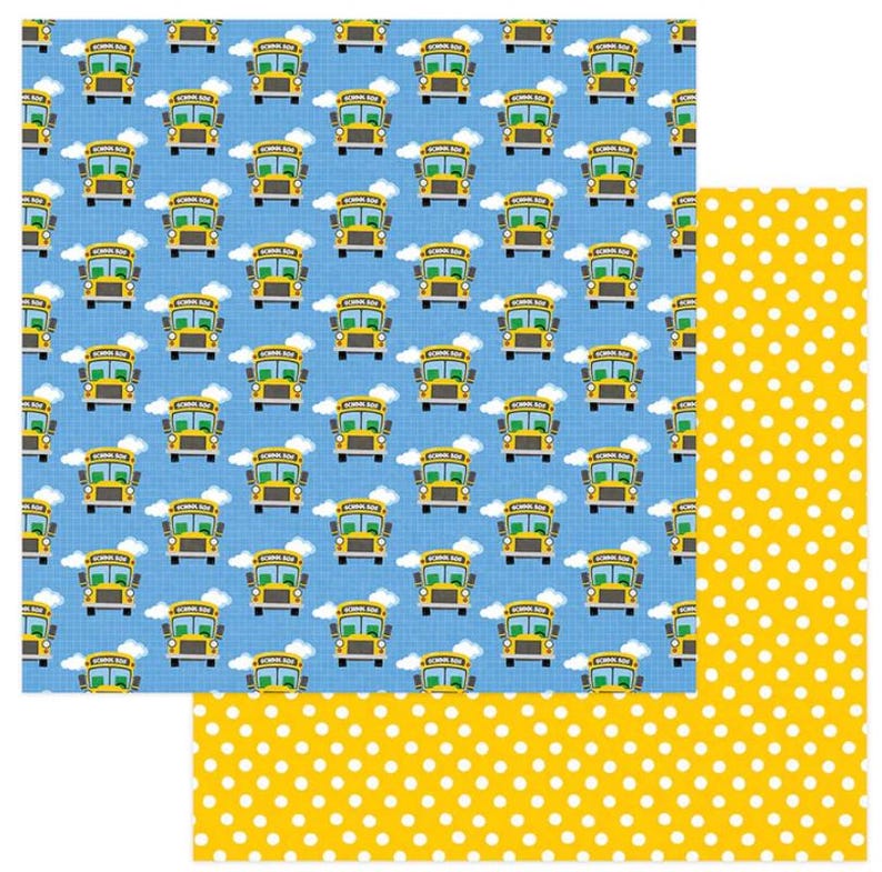 Cartulina Photoplay School Days - Bus Stop 12x12 imagen 1