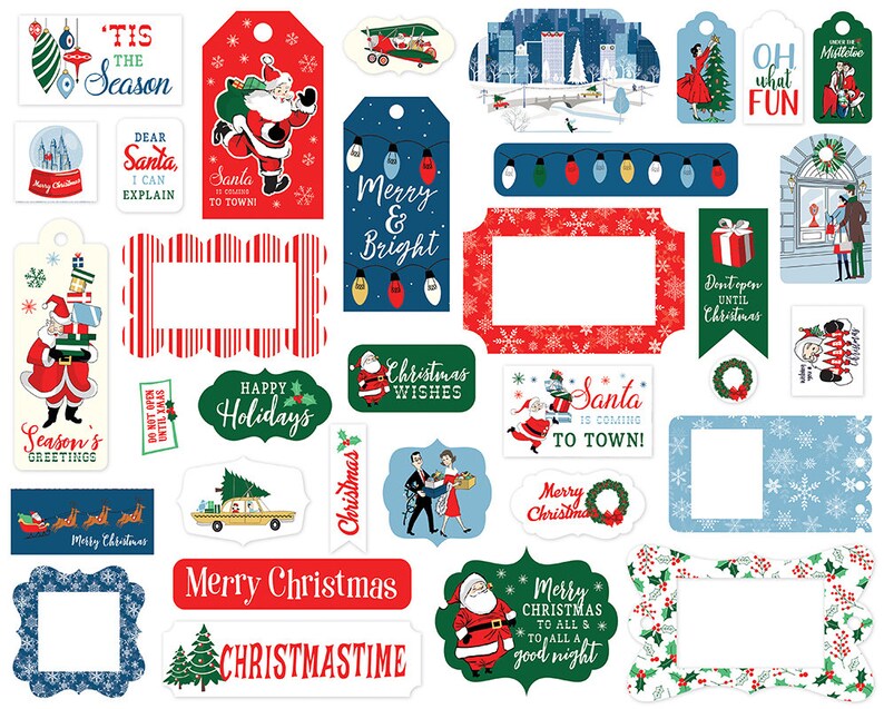 Carta Bella Merry Christmas Frames and Tags Ephemera image 2