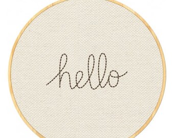 Jillibean Soup Mix the Media 8" Embroidery Hoop - Hello
