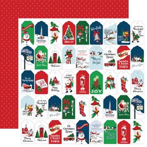 Carta Bella - White Christmas - Present Tags 12x12 Solid Scrapbook Paper