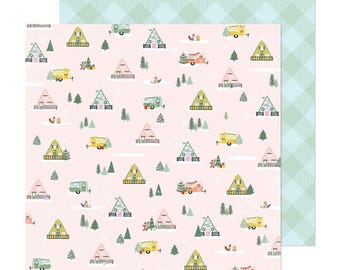 Crate Paper Mittens and Mistletoe 12x12 Scrapbook Paper - Warm Wishes