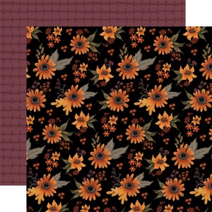 Carta Bella - Halloween - Spooked Sunflowers Scrapbook Paper