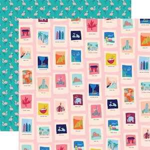 Carta Bella - Let's Travel - Places to Go Scrapbook Paper