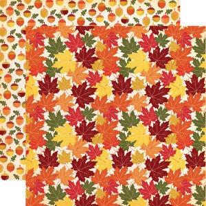 Carta Bella - Fall Break - Crunchy Leaves Scrapbook Paper
