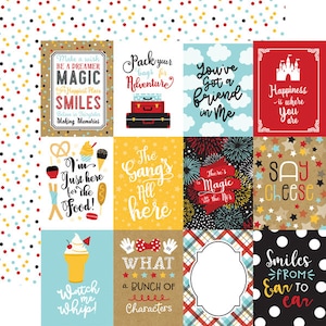 Echo Park Paper - Remember the Magic - 3x4 Journaling Cards 12x12 Scrapbook Paper