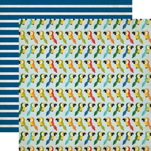 Echo Park Paper - Jungle Safari - Pretty Parrots 12x12 Scrapbook Paper
