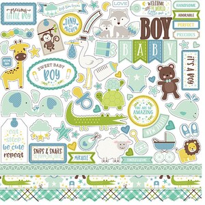 Echo Park zoete babyjongen elementstickers