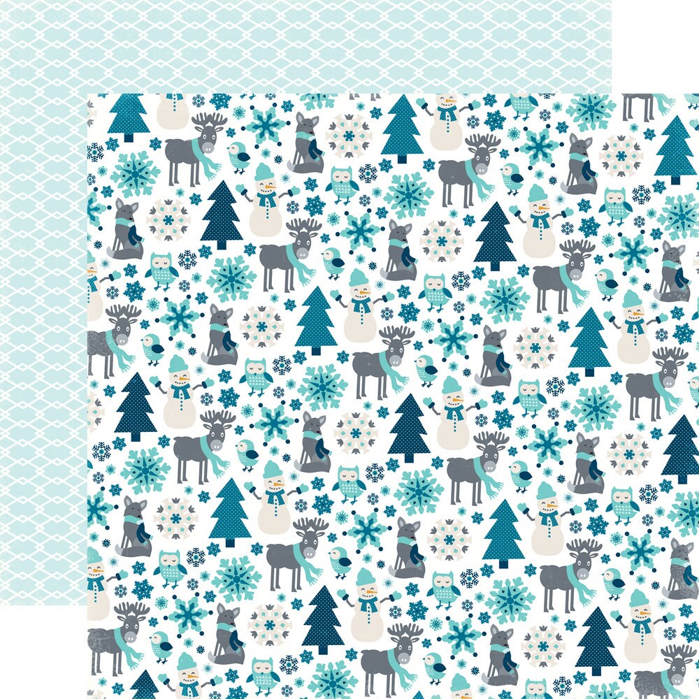 Twelve 12X12 Double-sided Sheets 2 Sticker Sheets WinterSnow Scrap and ...