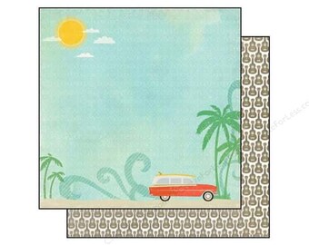 Echo Park Paper - Walking On Sunshine - Ocean Scenery 12x12 Scrapbook Paper