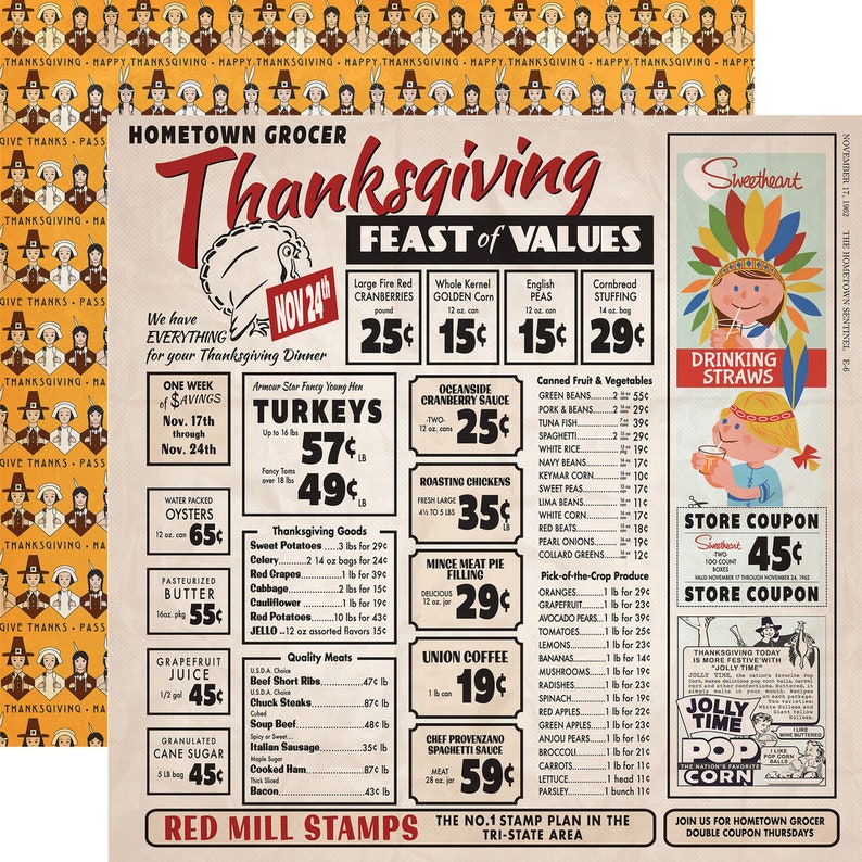 Carta Bella - Autumn - Thanksgiving Feast Scrapbook Paper image 1
