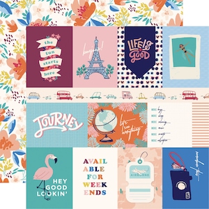 Carta Bella - Let's Travel - 3x4 Journaling Cards Scrapbook Paper