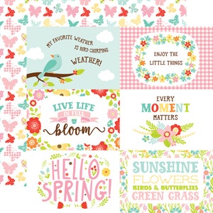 Echo Park Paper - Spring Fling - 4x6 Journaling Cards 12x12 Scrapbook Paper