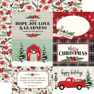Carta Bella - Christmas Market - 4x6 Journaling Cards 12x12 Scrapbook Paper