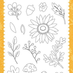 Carta Bella Sunflower Summer Designer Stamps - Sunflower Garden Stamp Set