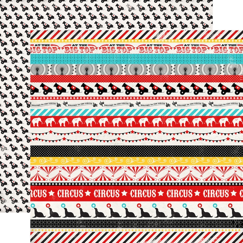 Carta Bella - Circus Party - Circus Borders Scrapbook Paper image 1
