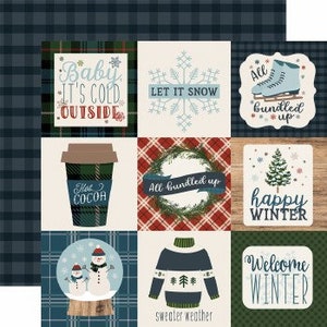Carta Bella Let it Snow 4X4 Journaling Cards Scrapbook Paper
