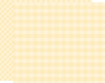 Echo Park Paper - Dots & Stripes - Cream Gingham 12x12 Scrapbook Paper