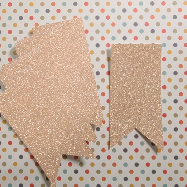 Rose Gold Banner Paper Die Cut Shape