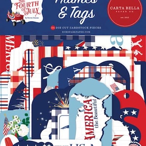 Carta Bella Fourth of July Frames and Tags Ephemera