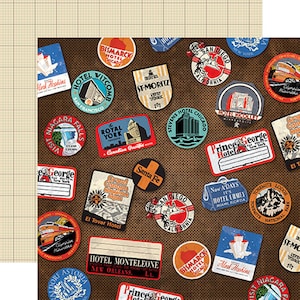 Carta Bella - All Aboard - Luggage Stickers Scrapbook Paper