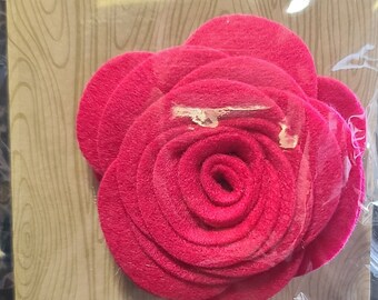 Jillibean Soup Felt Flower - Hot Pink Rose