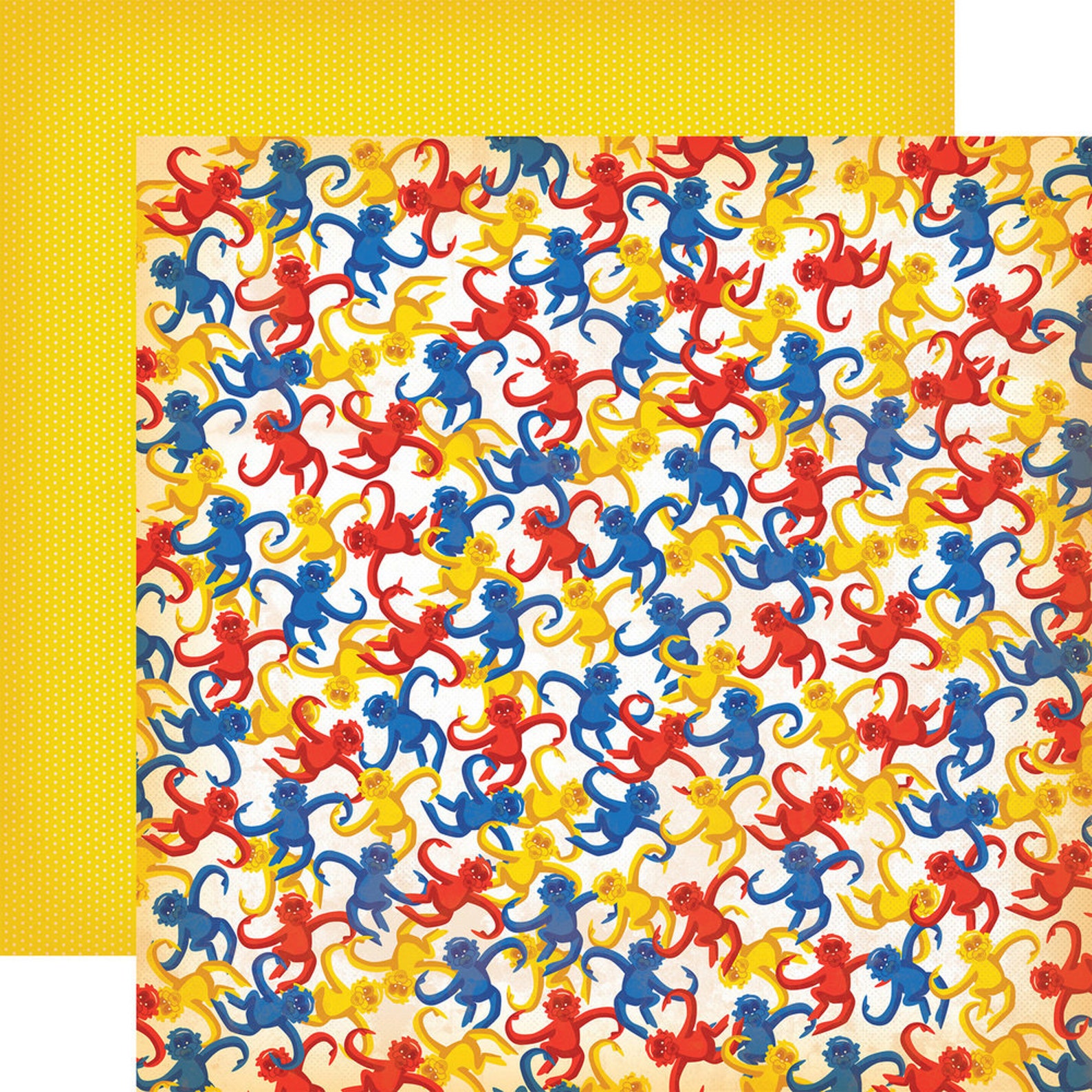 Carta Bella TOYBOX No More Monkeys Scrapbook Paper Etsy