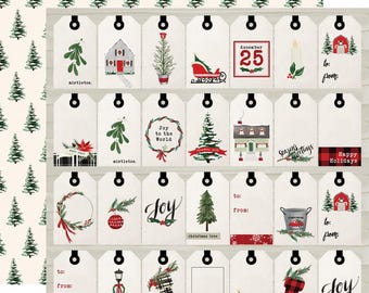 Carta Bella - Christmas Market - Gift Tags 12x12 Scrapbook Paper