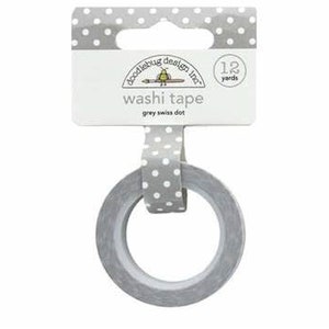 Doodlebug Washi Tape - Grey Swiss Dots