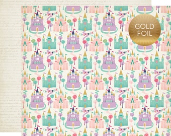 Echo Park Paper - Once Upon A Time - Dream Castles 12x12 Scrapbook Paper