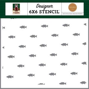 Carta Bella Gone Fishing Eat Sleep Fish Repeat Stencil
