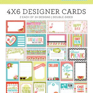 Echo Park Paper 4x6 Journaling and Accent Cards - Summer Lovin