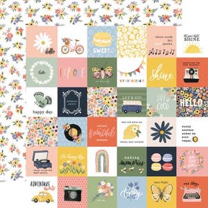 Carta Bella - Here There and Everywhere - 2x2 Journaling Cards Scrapbook Paper