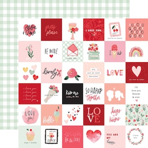Carta Bella - My Valentine - 2x2 Journaling Cards Scrapbook Paper