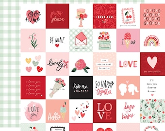 Carta Bella - My Valentine - 2x2 Journaling Cards Scrapbook Paper