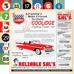 Carta Bella - Cartopia - Car Advertisement Scrapbook Paper
