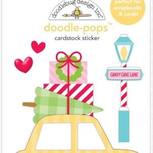 Adesivos de cartolina Doodlebug Doodle-Pops - Candy Cane Lane