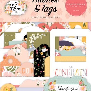 Carta Bella Flora No. 5 Frames and Tags Ephemera
