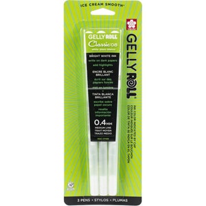 Sakura Gelly Roll Medium Point White Pen 3-pack