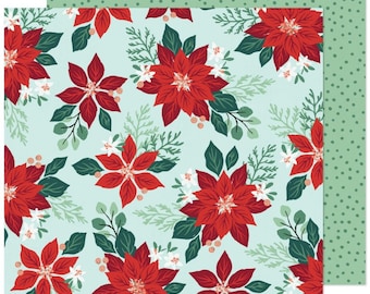 Maggie Holmes Busy Sidewalks 12x12 Scrapbook Paper - Pretty Poinsettia