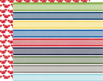 Echo Park Paper - Under the Sea - Swimmingly Stripe 12x12 Scrapbook Paper