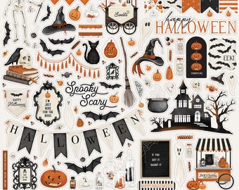 Adesivos de elemento do mercado de Halloween da Carta Bella
