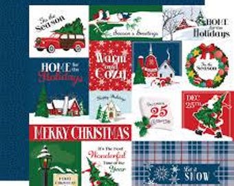 Carta Bella - White Christmas - Multi Journaling Cards 12x12 Solid Scrapbook Paper