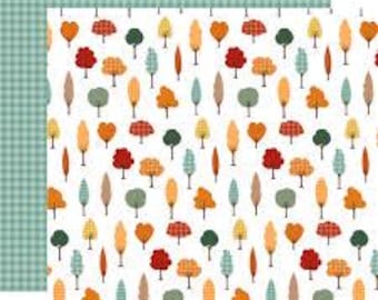Echo Park Happy Fall Scrapbook Paper - Fall Forest